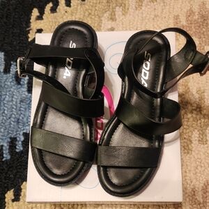 Soda Kids Black Strap Sandals
